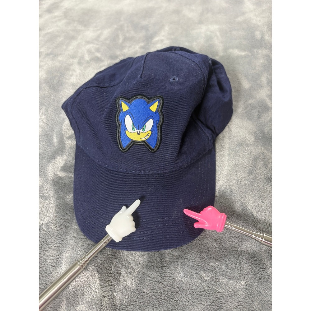 Sonic The Hedgehog Unisex Snapback Baseball Cap One Size Navy Blue Embroidered